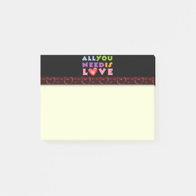 Alles, was Sie brauchen, sind Liebe-Post-It-Notes Post-it Klebezettel (Vorderseite)