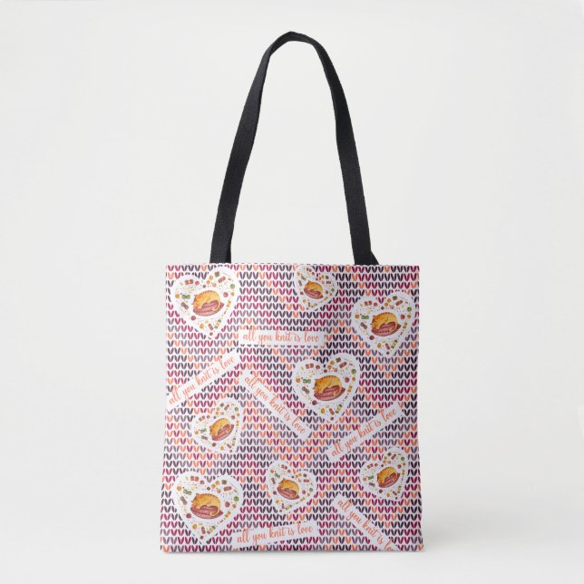 Alles was Sie Strick ist Liebe Knitter Projekte Tasche (Vorderseite)