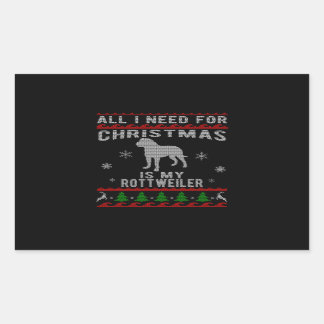 Alles, was Weihnachten braucht, ist mein Rottweile Rechteckiger Aufkleber