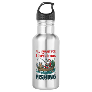 Alles was Weihnachten will ist Angel Santa Rentier Edelstahlflasche