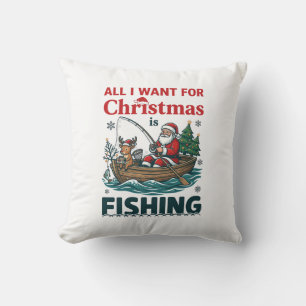 Alles was Weihnachten will ist Angel Santa Rentier Kissen