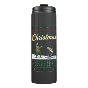 Alles was Weihnachten will ist Angeln Fischer Fisc Thermosbecher