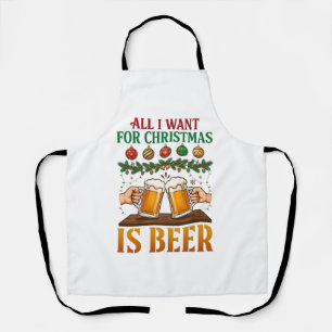 Alles, was Weihnachten will, ist Bier Toasting Mug Schürze