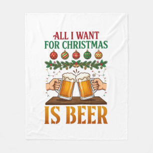 Alles was Weihnachten will, ist Bier Toasting Mugs Fleecedecke