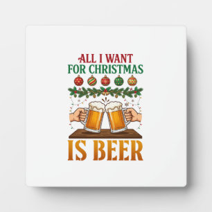 Alles was Weihnachten will, ist Bier Toasting Mugs Fotoplatte