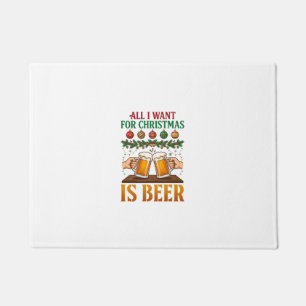 Alles was Weihnachten will, ist Bier Toasting Mugs Fußmatte