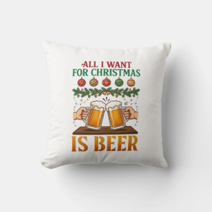 Alles was Weihnachten will, ist Bier Toasting Mugs Kissen