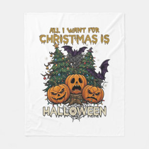 Alles was Weihnachten will ist Halloween Kürbisse Fleecedecke