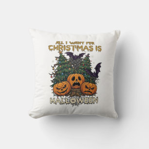 Alles was Weihnachten will, ist Halloween-Kürbisse Kissen