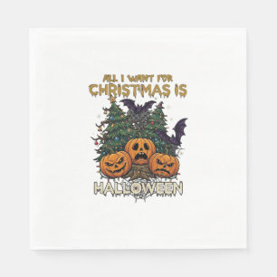 Alles was Weihnachten will ist Halloween Kürbisse Serviette
