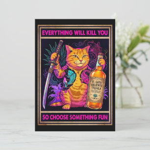 Alles-wird-dich-töten-Katze-Postkarte  Einladung