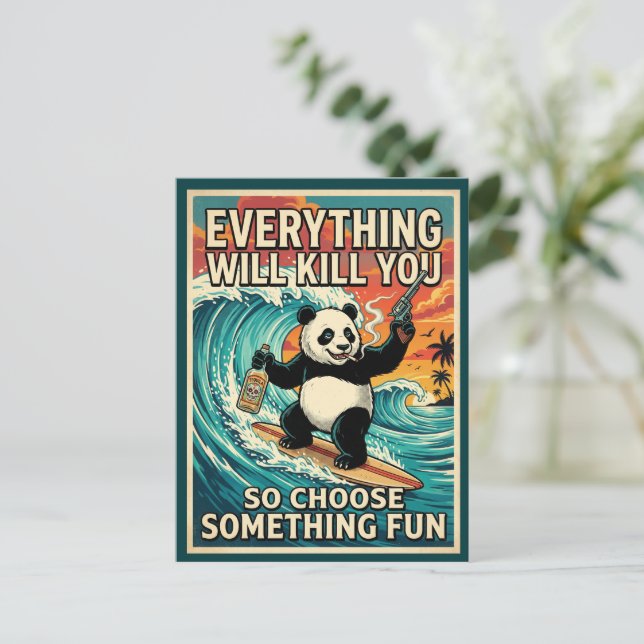 Alles-wird-dich-töten-Panda-Postkarte Postkarte (Stehend Vorderseite)