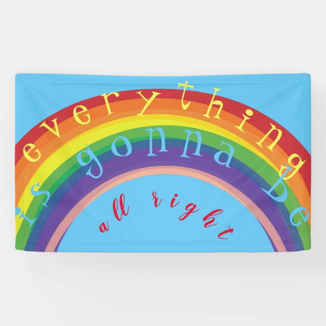 "Alles wird in Ordnung sein" RainbowBlueSky Banner (Horizontal)