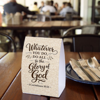 Alles zur Ehre Gottes Schrift-Tisch-Schild Tischaufsteller