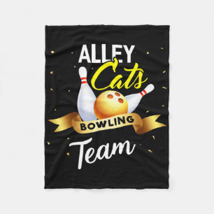 Alley Cat Bowling Shirt Funny Bowler Bowling Fleecedecke