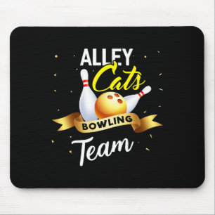 Alley Cat Bowling Shirt Funny Bowler Bowling Mousepad