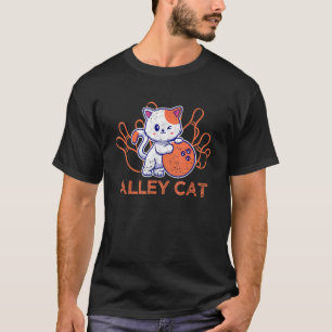 Alley Cat Bowling Team Humor Lustiger Kegler Katze T-Shirt