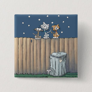Alley Cats auf einem Zaun Button