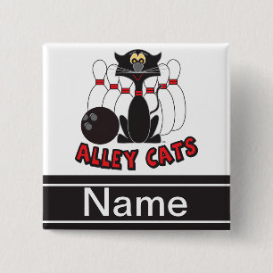 Alley Cats Bowling Button   Personalisieren