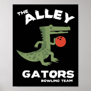 Alley Gators Bowling Team Design Poster