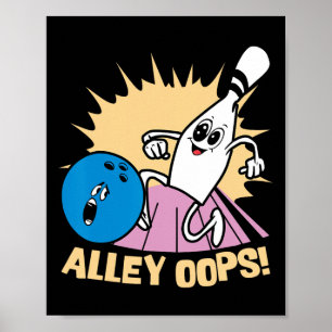 Alley Oops! Comic Bowling Mishap Poster