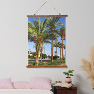 Alley von Dattelpalmen in Sharm El Sheikh Wandteppich Mit Holzrahmen