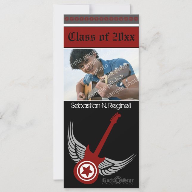  Allez ! Faire-part de diplôme de hip (rouge) (Devant)