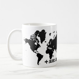 Allez juste. Tasse de café de carte du monde