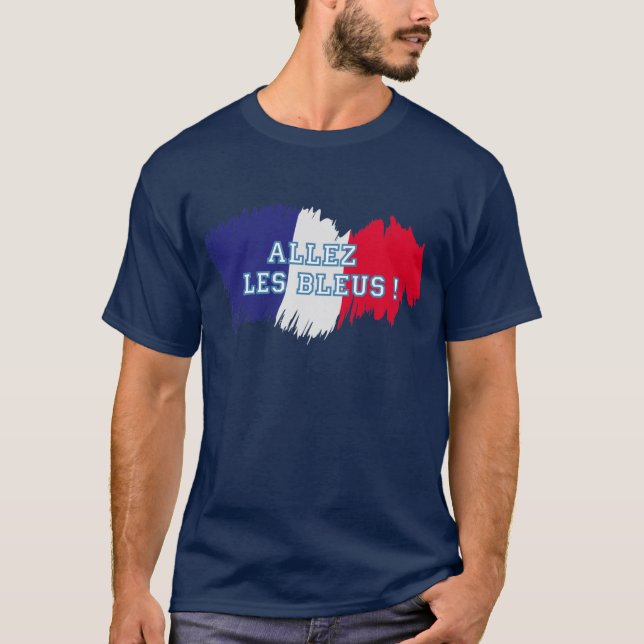 "Allez les Blau-" französischer T-Shirt (Vorderseite)