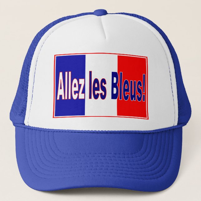 Allez les Bleus! Französische Fußballmannschaft Fa Truckerkappe (Vorderseite)