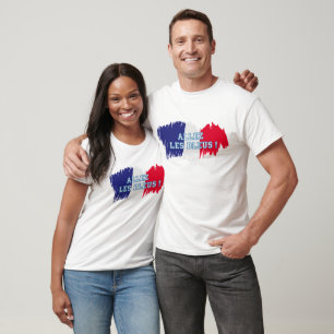 "Allez les Bleus", französischer Fußballspieler T-Shirt