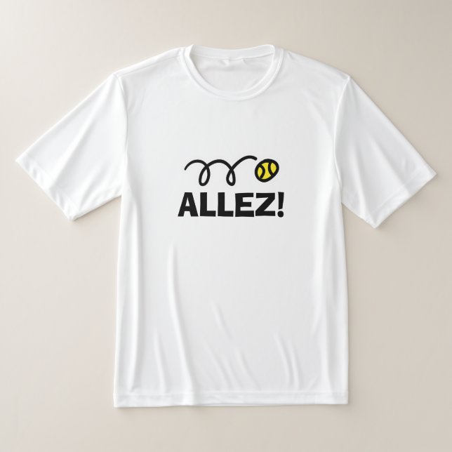 Allez ! T-shirt de tennis blanc humide (Poser)