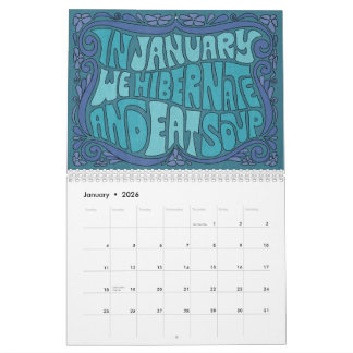 Allez-y ! Calendrier de lettrage groovy