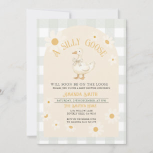 Allgemein Neutrale Daisy-Grün-Gans-Baby-Party Einladung