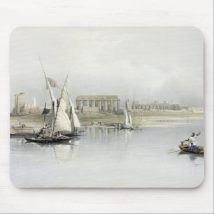 Allgemeine Ansicht der Ruinen von Luxor vom Nil, Mousepad