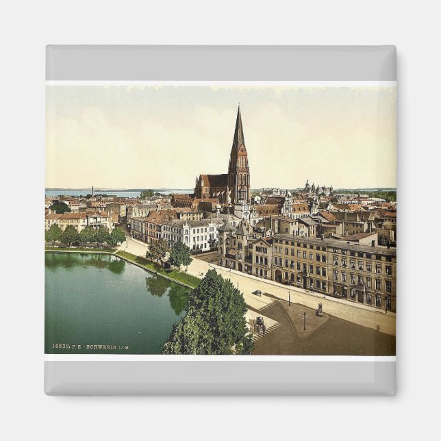 Allgemeine Ansicht, Schwerin, Mecklenburg-Schwerin Magnet (Vorne)