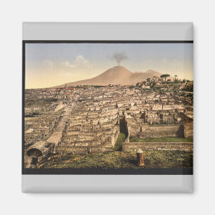 Allgemeine Ansicht und Vesuv, Pompeji, Italien Magnet