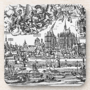 Allgemeine Ansicht von Köln, 1531 (Stich) (b/w ph Getränkeuntersetzer