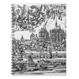 Allgemeine Ansicht von Köln, 1531 (Stich) (b/w ph Notizblock