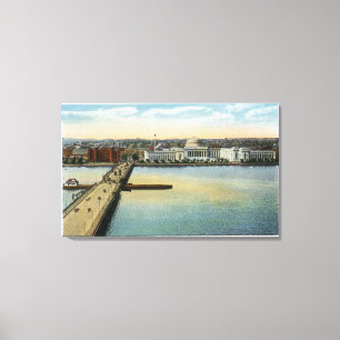Allgemeine Ansicht von MIT- und Harvard-Brücke, Leinwanddruck