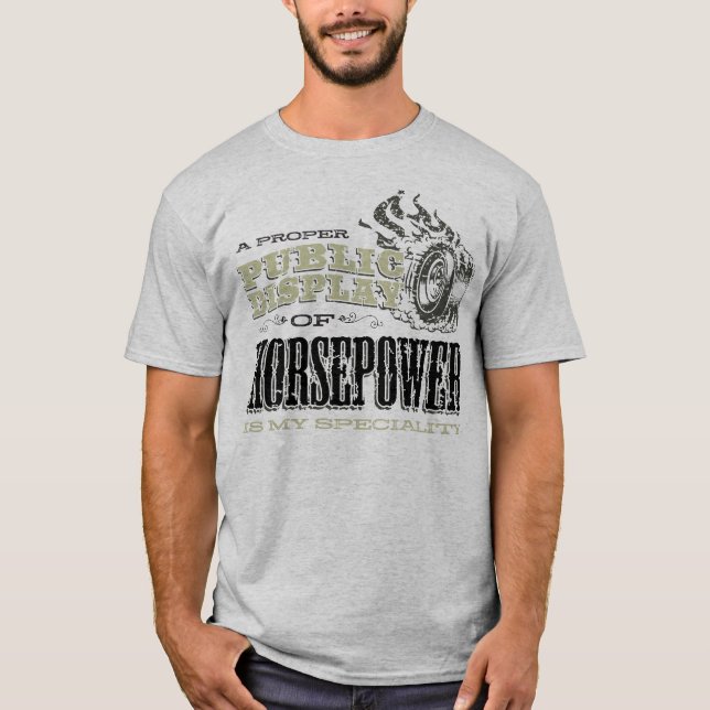 Allgemeine Anzeige von Pferdestärken T-Shirt (Vorderseite)