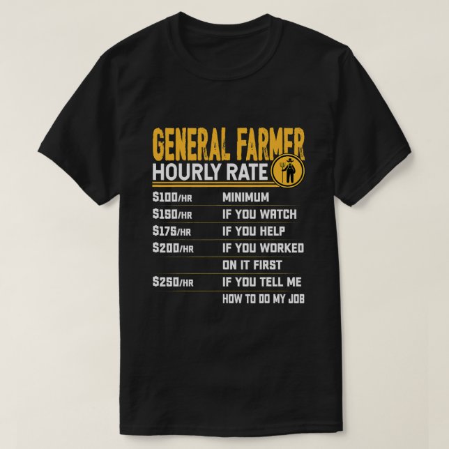 Allgemeine Bauer — Stundenzahl Agrarbetrieb T-Shirt (Design vorne)