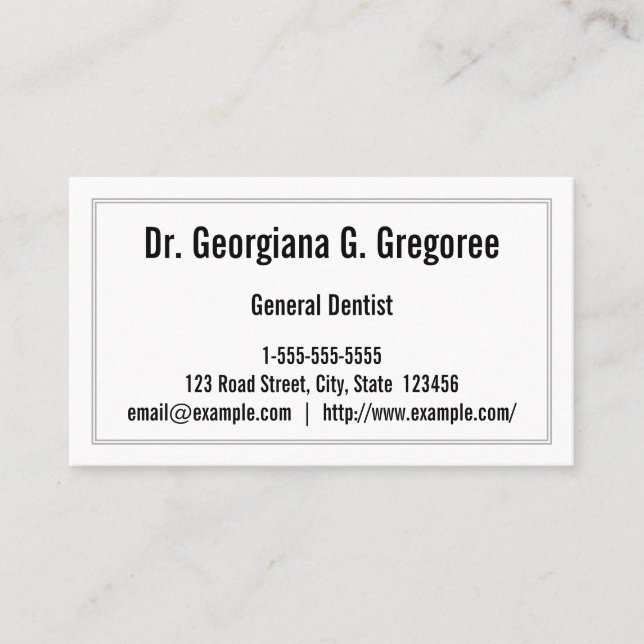 Allgemeine Dentist-Visitenkarte Visitenkarte (Vorderseite)