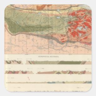 Allgemeine geologische Karte des Marquette Quadratischer Aufkleber
