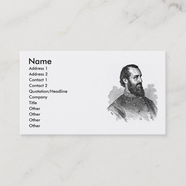 Allgemeine Geschäftskarte des zivilen Krieges Visitenkarte (Vorderseite)