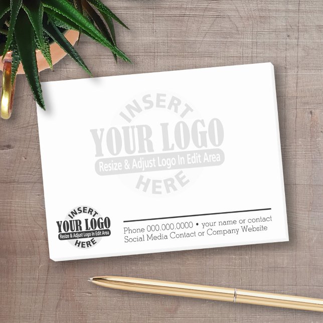 Allgemeine Geschäftskontaktinformationen mit Logo- Post-it Klebezettel (Personalized Post-It Note - Add Your Logo to make a great promotional product)