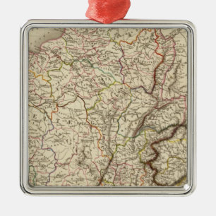 Allgemeine Karte von Gallien Ornament Aus Metall