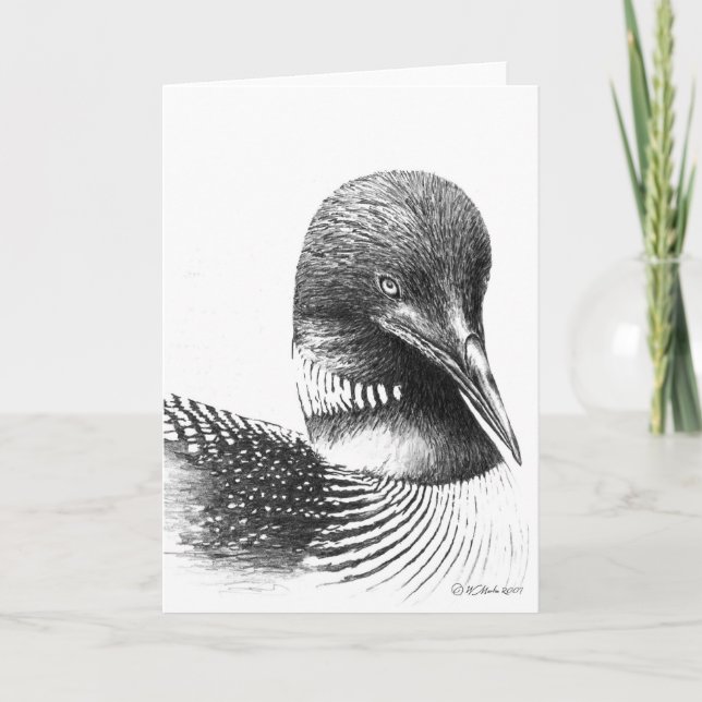 Allgemeine Loon-Illustrations-Raum-Gruß-Karte Karte (Vorderseite)