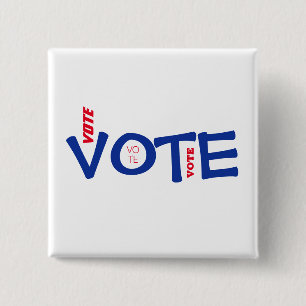 Allgemeine politische Wahl abstimmen Rot Weiß Blau Button