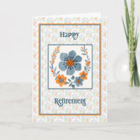 Allgemeine Rentenkarte Orange & Blue Blumen